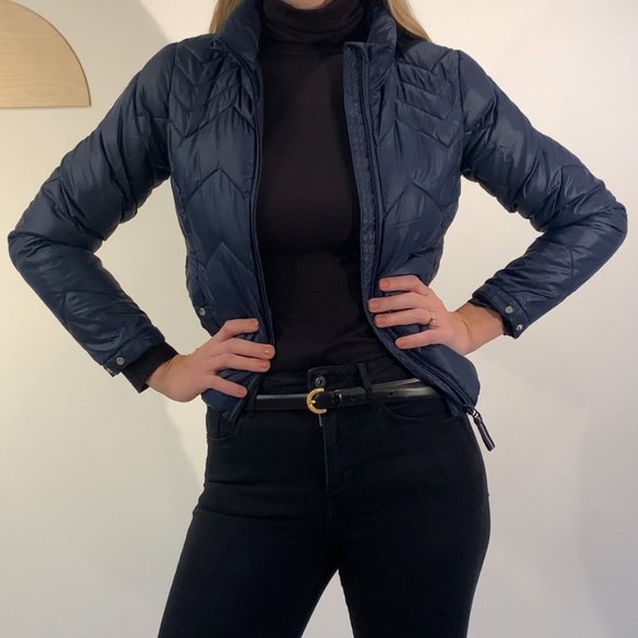 Navy Vera Moda Puffer Jacket - Picture 2 of 5
